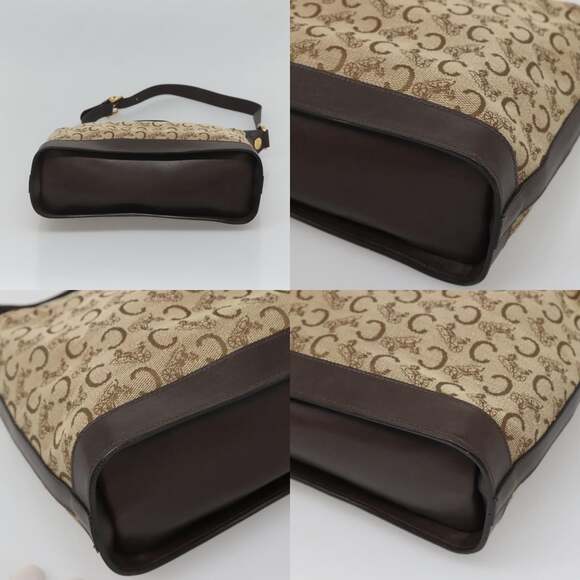 CELINE C Sulky Shoulder Bag Canvas Brown Gold - Picture 10 of 12